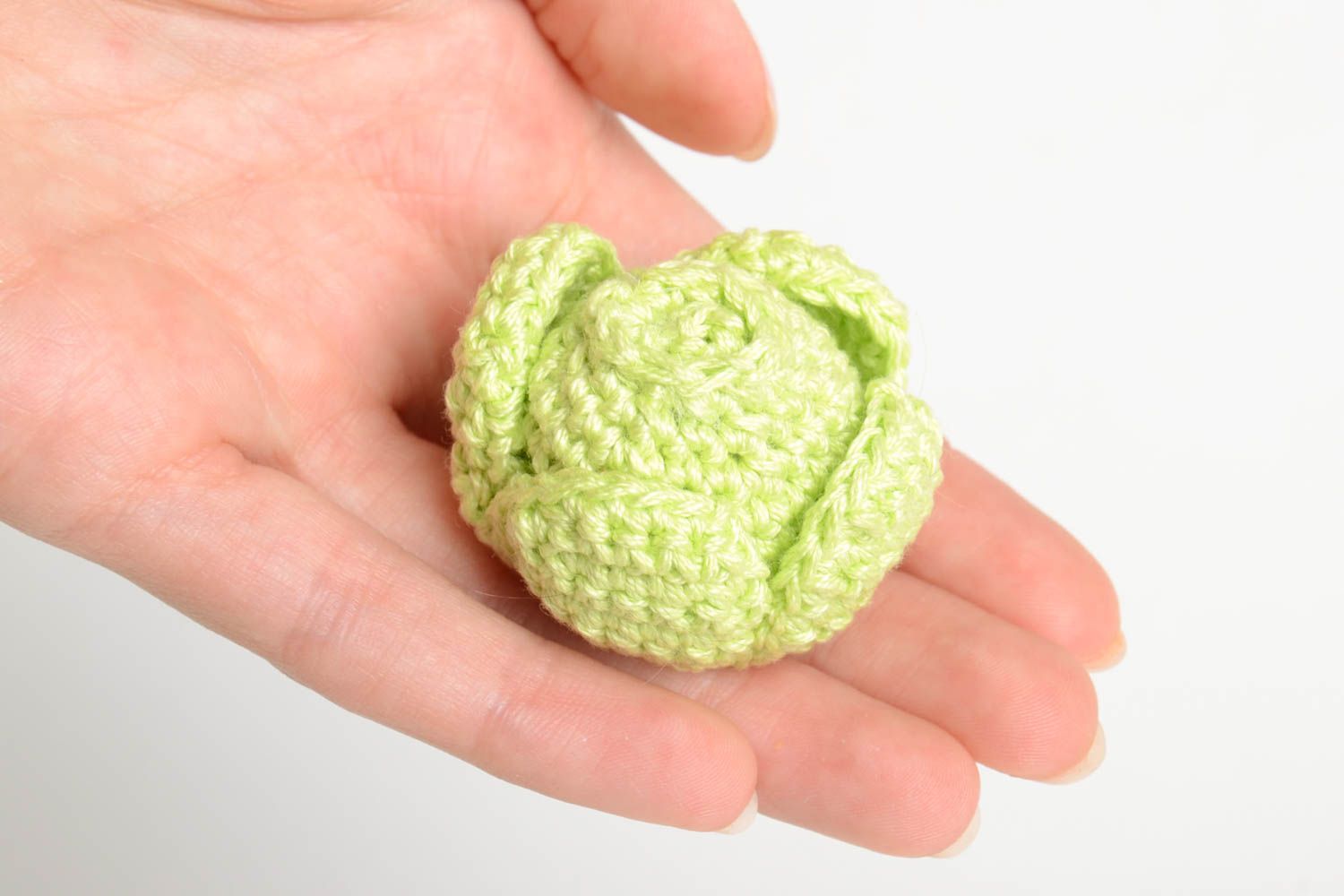 Jouet fait main Jouet enfant Déco maison chou miniature coton tricoté au crochet photo 5