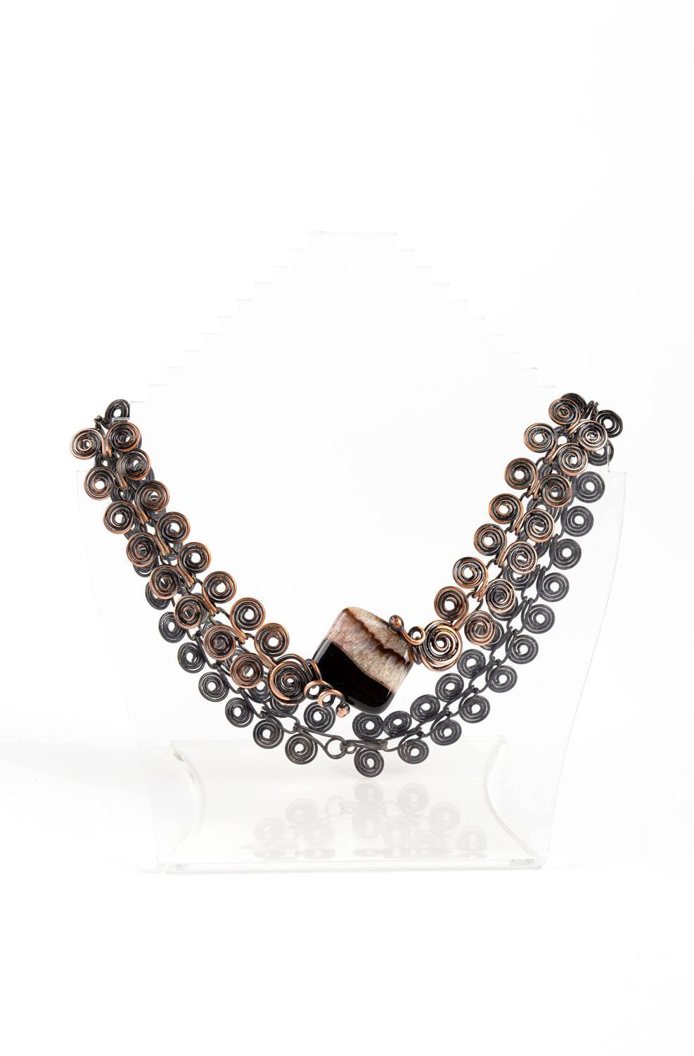 Handmade necklace unusual necklace designer accessory copper jewelry gift ideas photo 1