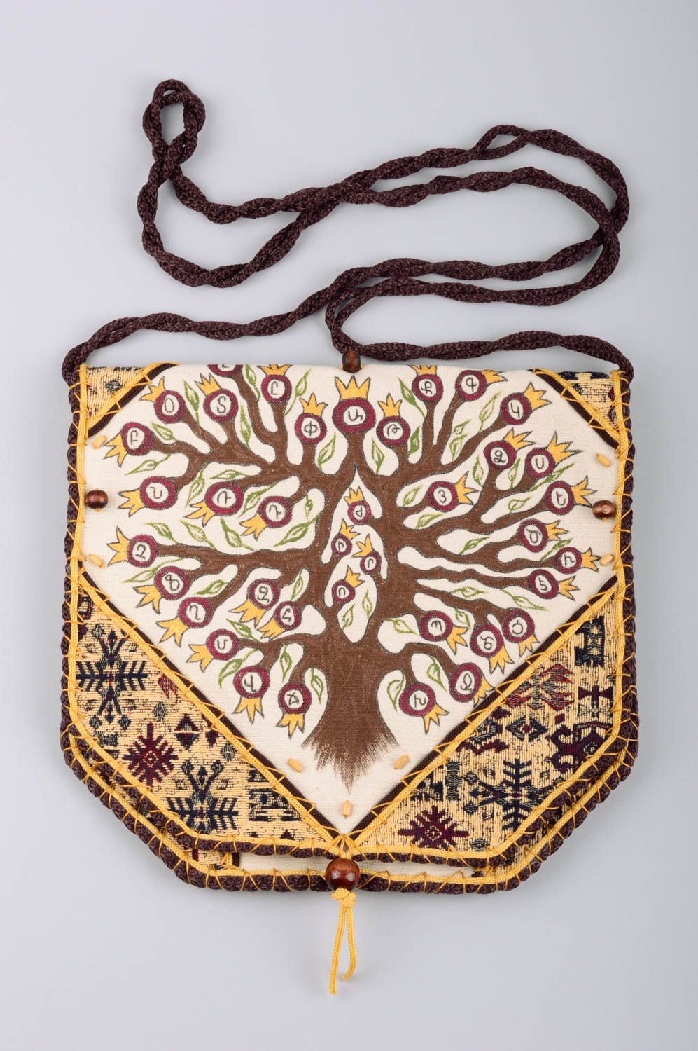 Сумка из ткани ручной работы красивая с деревом расписная стильная необычная фото 1