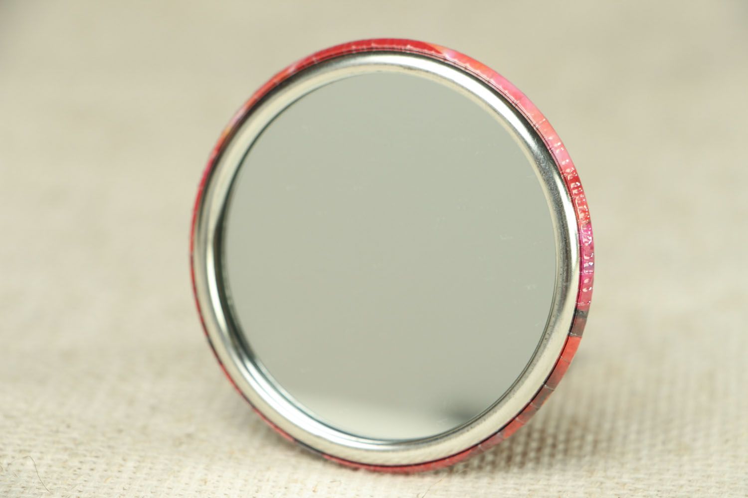 Miroir de poche fait main accessoire original pour fille avec image Hibou photo 3