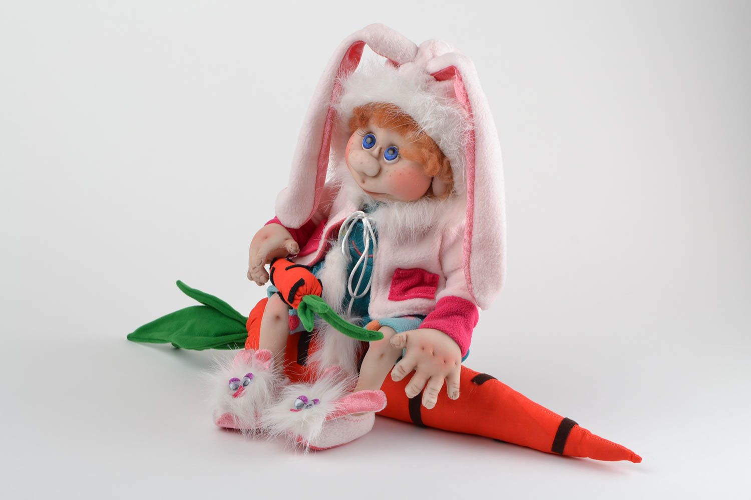 Handmade Spielzeug Puppe Kuscheltier Hase Wohnung Deko Haus Deko künstlerisch foto 1
