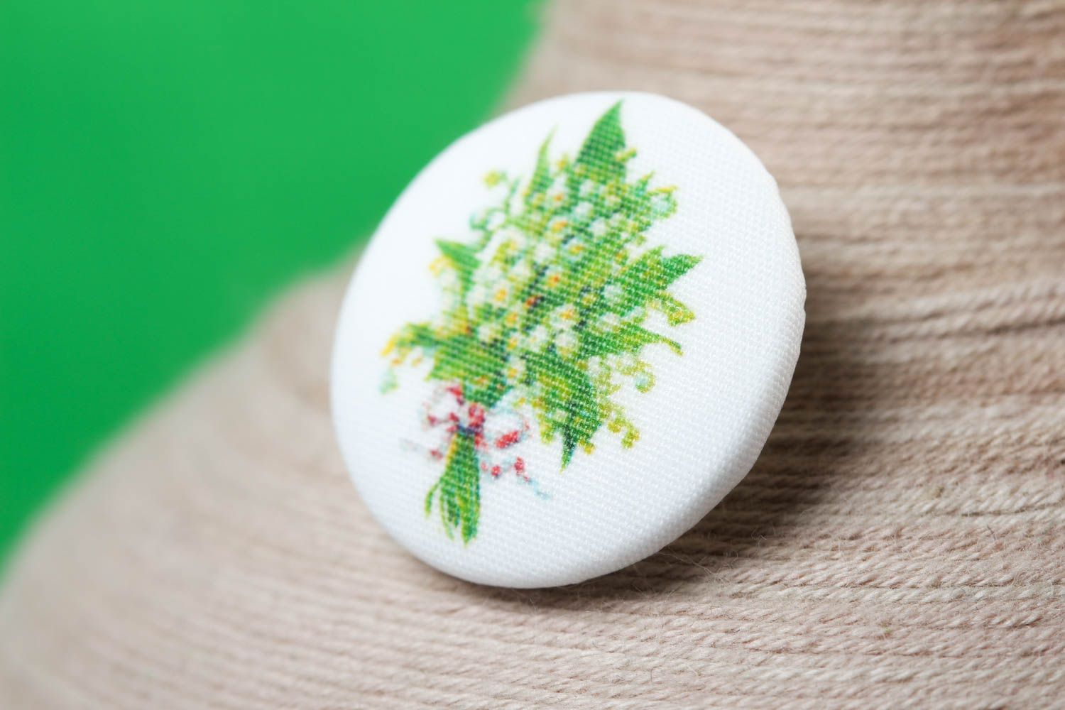 Beautiful handmade plastic button handmade buttons fabric button with print photo 1