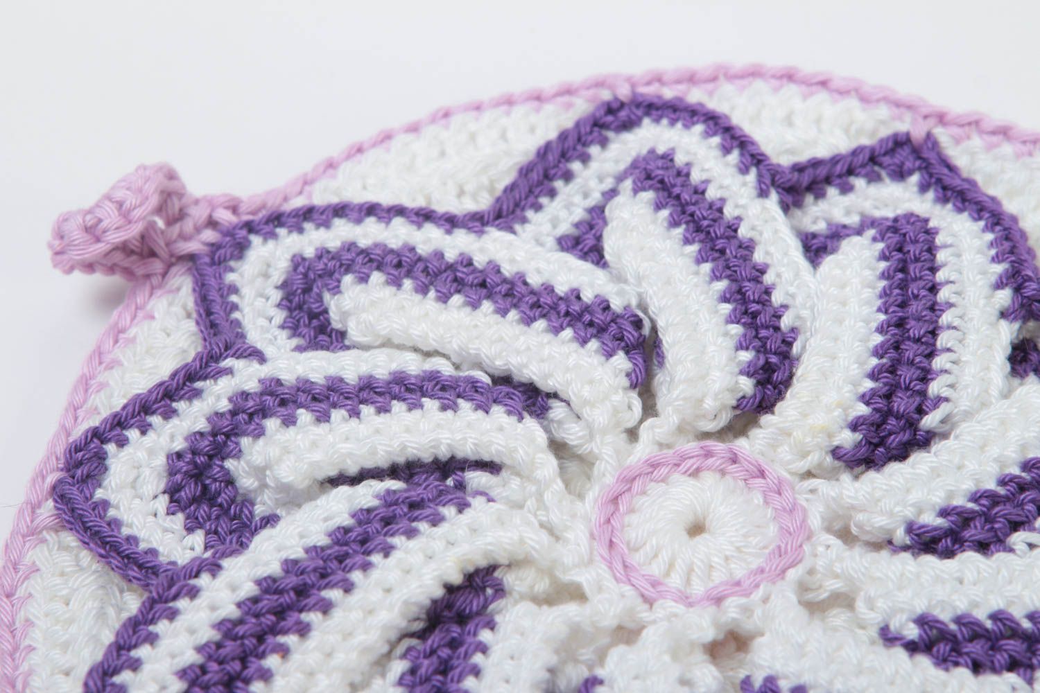 Agarradera al crochet hecha a mano accesorio para cocina textiles para el hogar foto 3