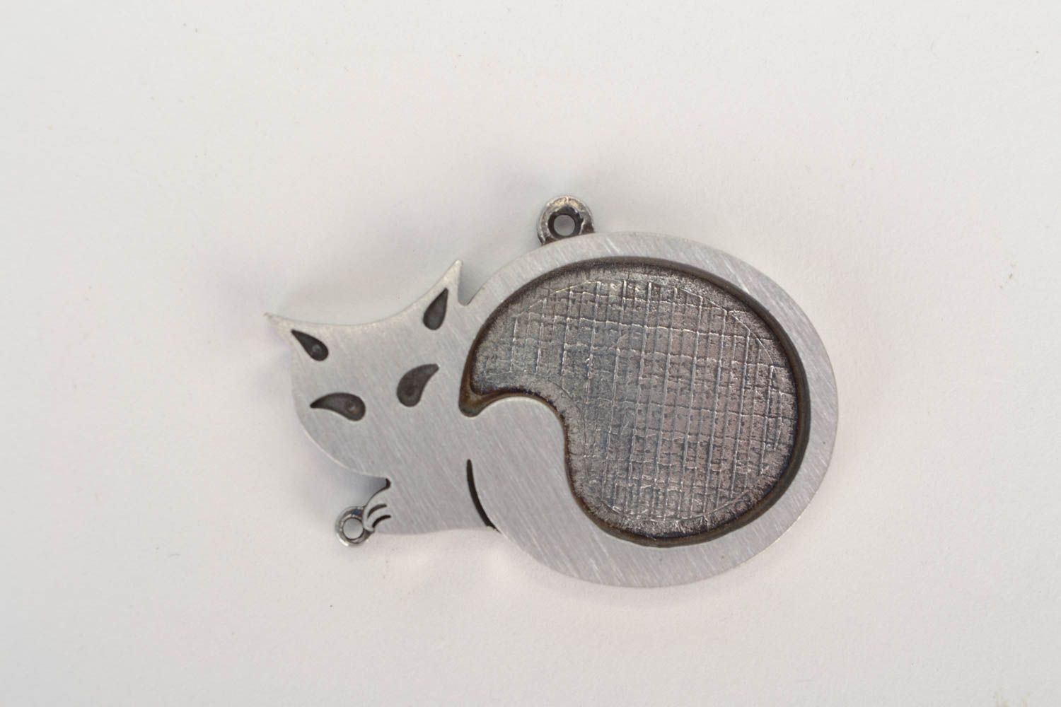 Support métal pour pendentif à fabriquer en forme de chat original fait main photo 3