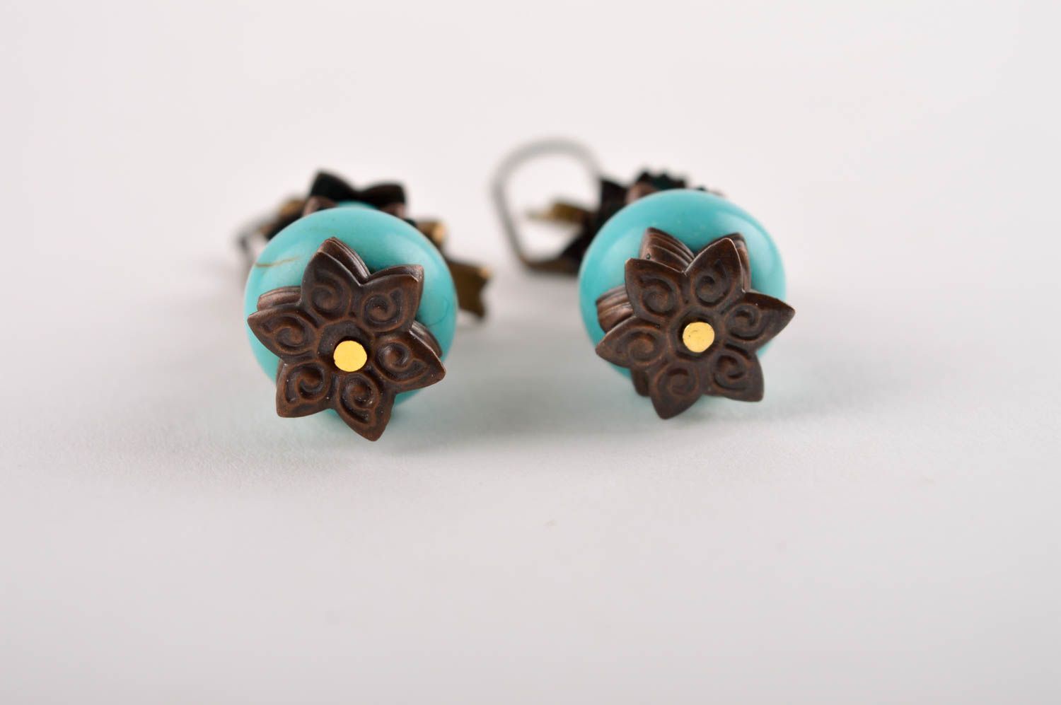 Homemade jewelry designer earrings turquoise earrings cool jewelry gifts for her photo 4