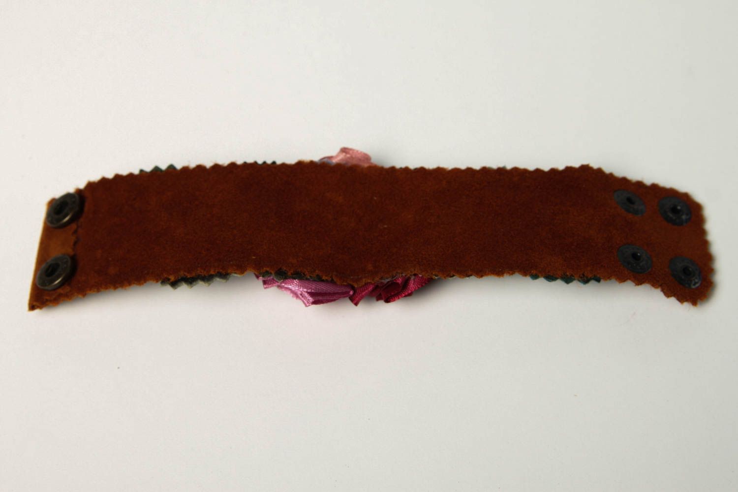 Pulsera de cuero hecha a mano bisutería artesanal accesorio para mujer foto 5