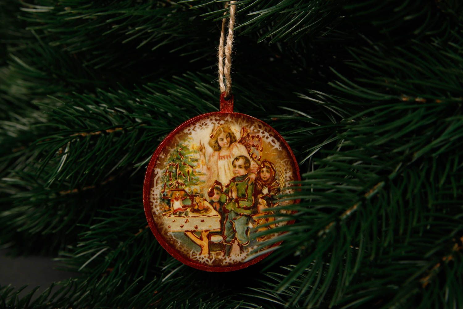 Decoración navideña artesanal elemento decorativo de madera 
regalo original foto 1