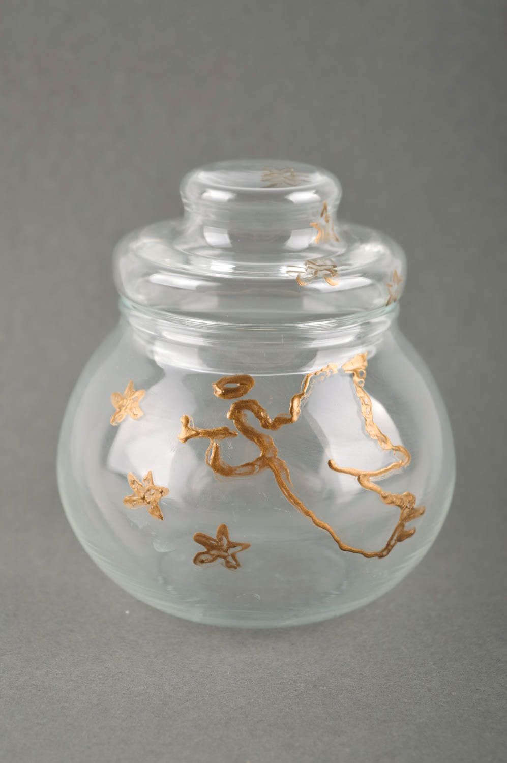 Zuckerdose Glas handmade Geschenk Idee Glasdose mit Deckel Geschirr Glas schön foto 1