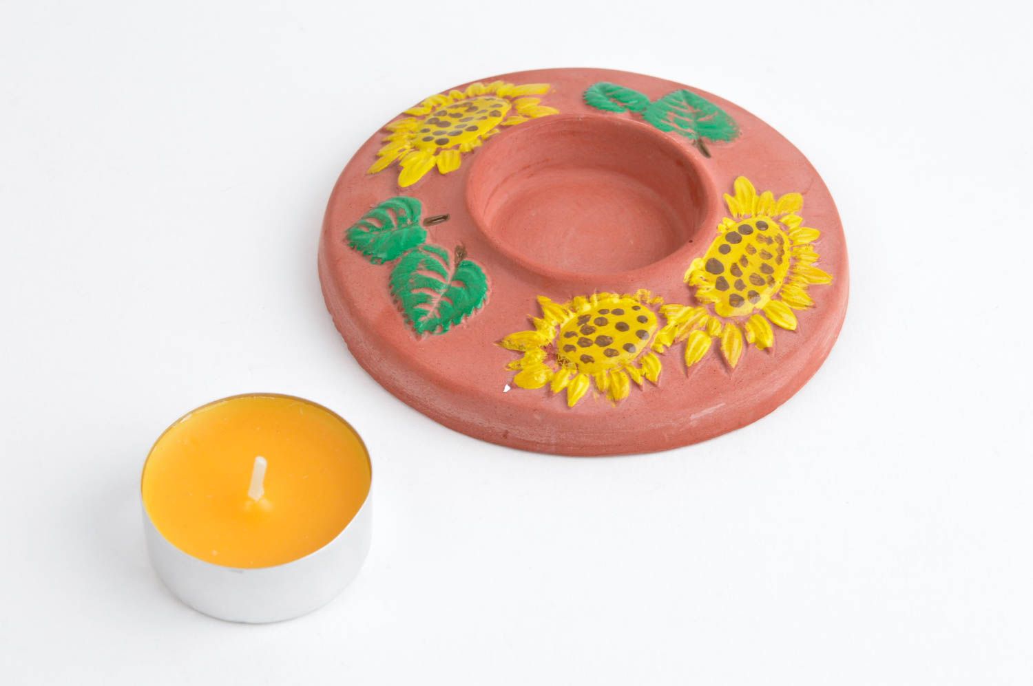 Kerzenhalter für Teelicht handmade Deko aus Gips originell Deko Kerzenhalter foto 3