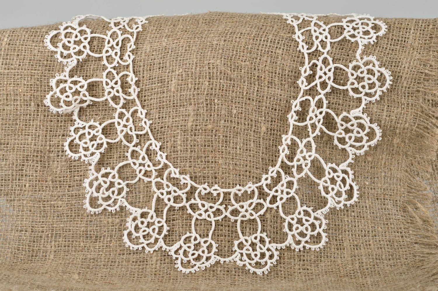 Stylish handmade crochet lace collar woven collar accessories for girls photo 3