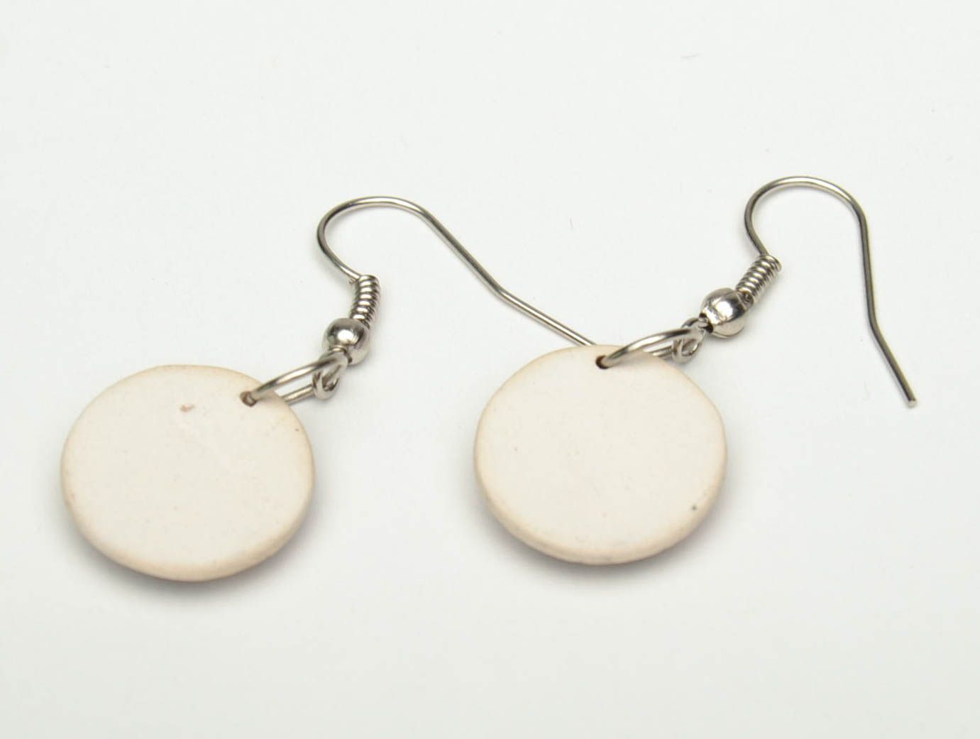 Designer painted clay earrings with charms photo 4