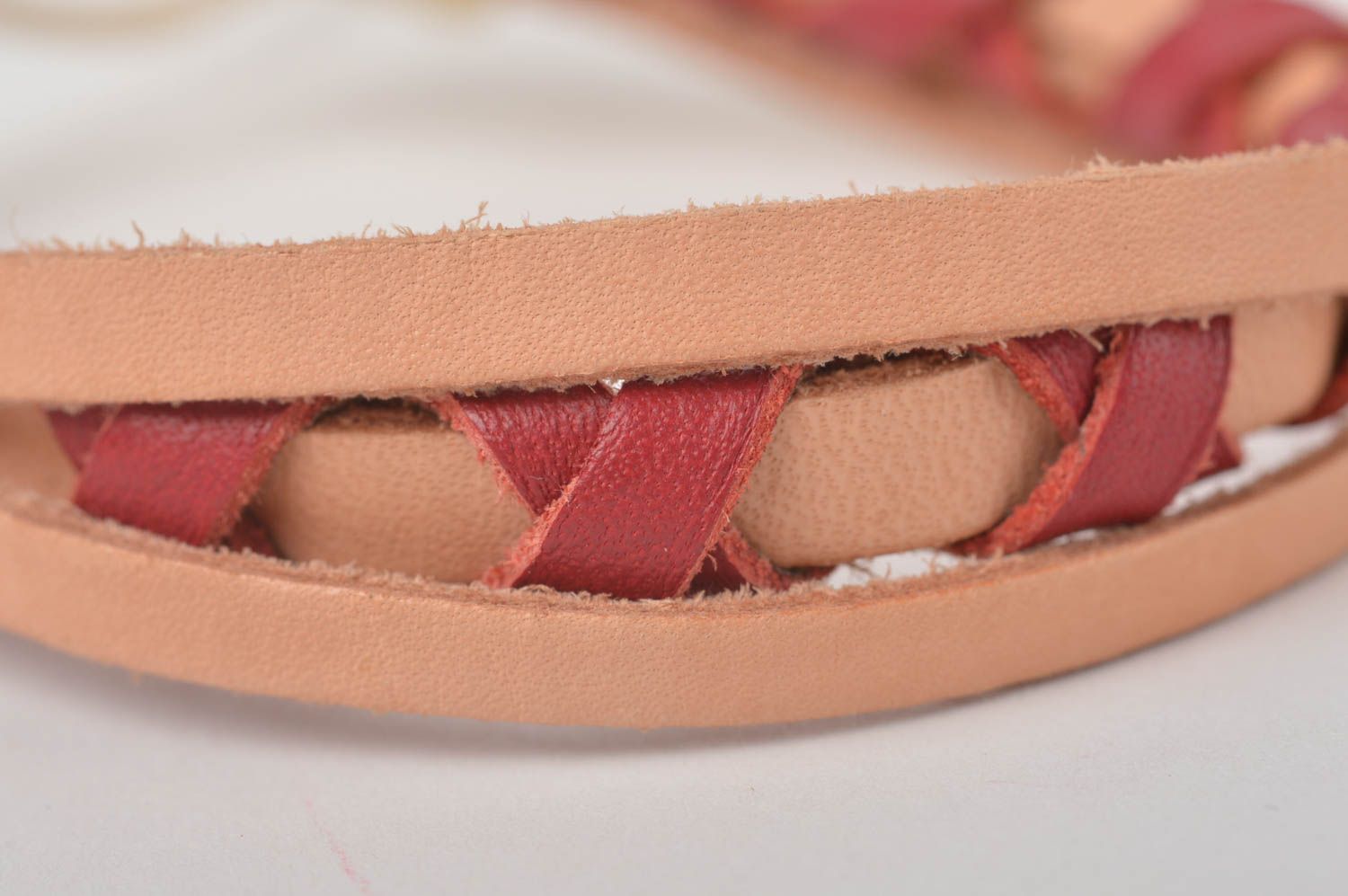 Pulsera hecha a mano de cuero natural bisutería artesanal regalo para mujer foto 4