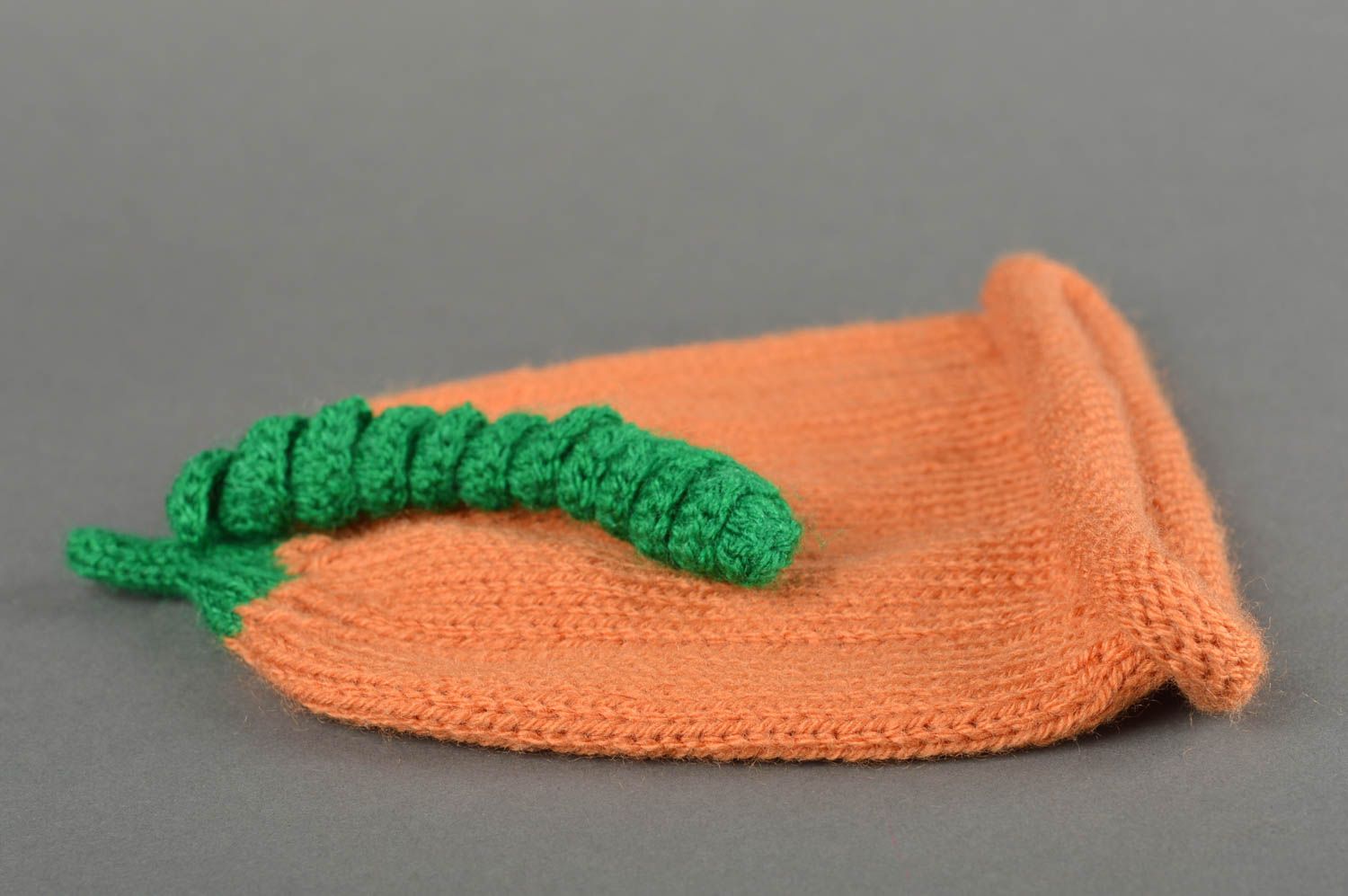 Gorro hecho a mano de color naranja ropa infantil regalo original para niñas foto 4