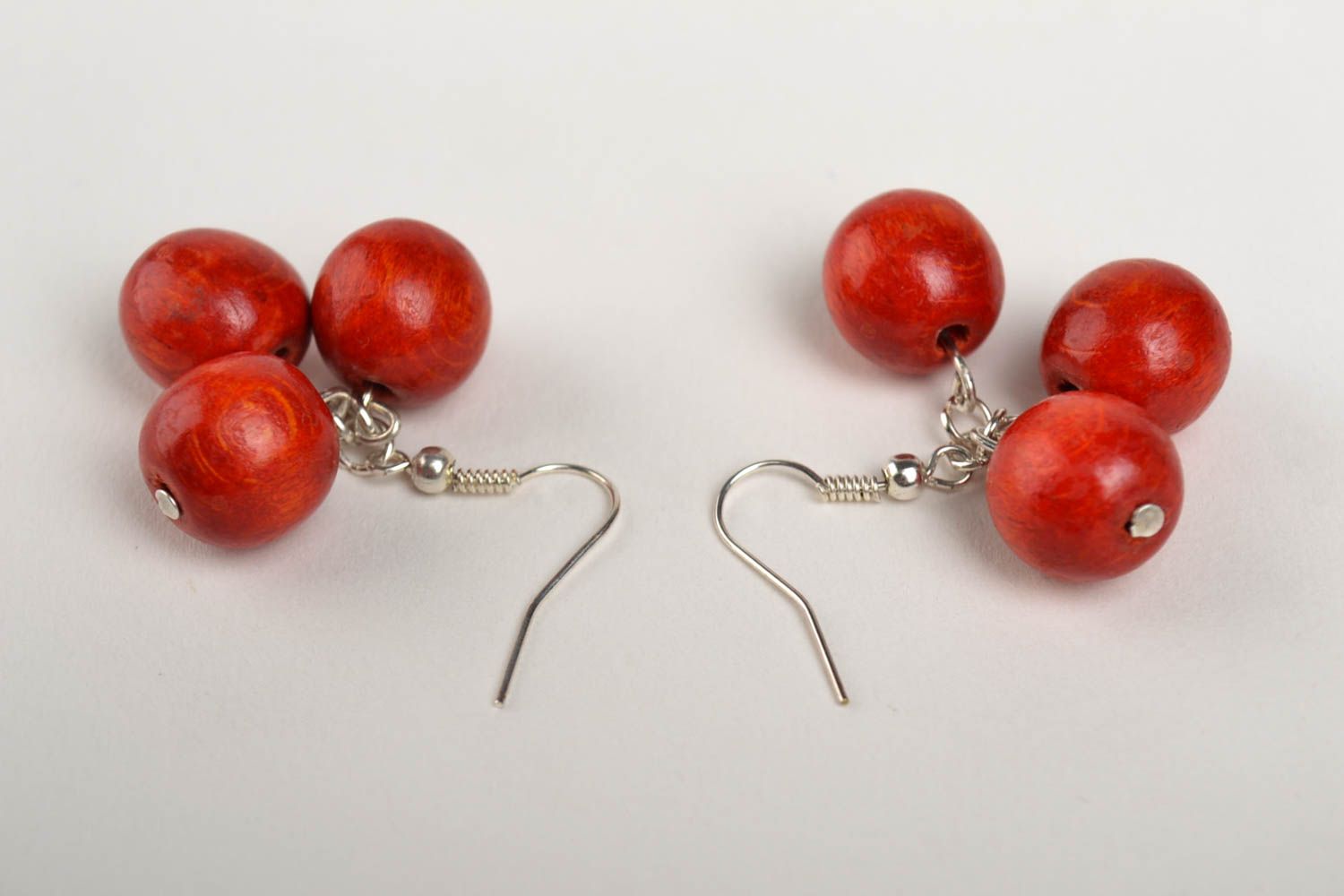 Handmade red designer earrings unusual stylish earrings beautiful accessory photo 4