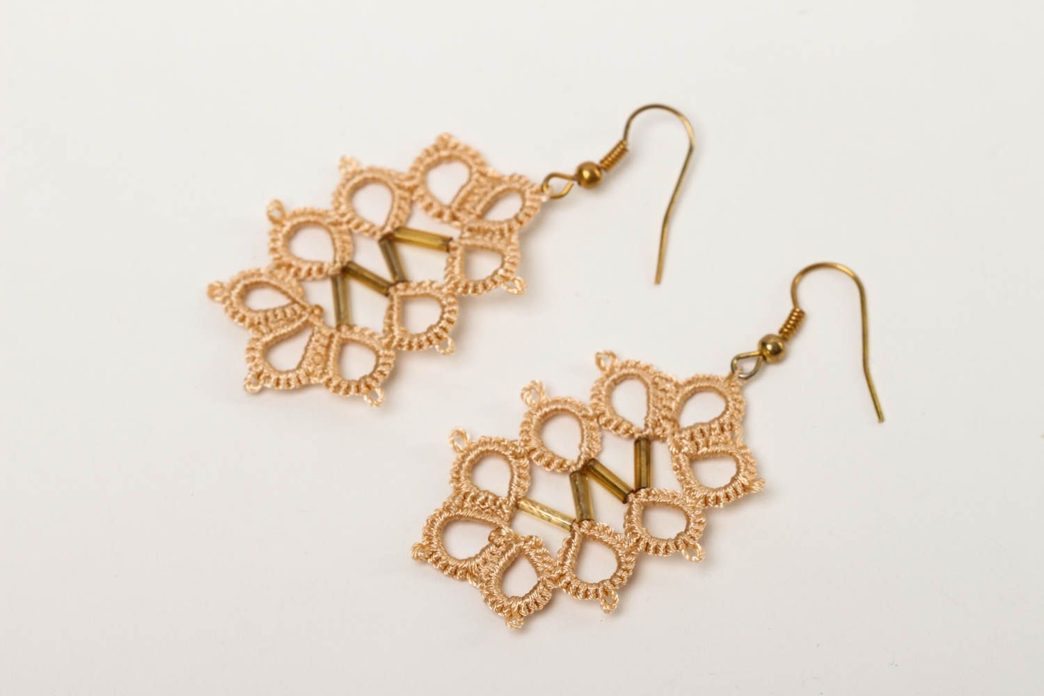 Womens handmade tatting earrings woven earrings costume jewelry designs photo 2