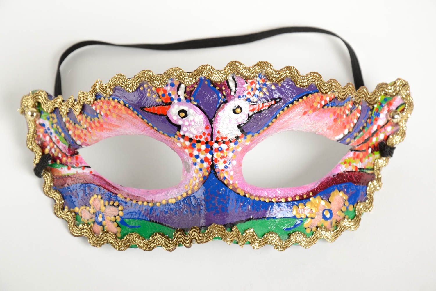 Máscara de papel mache hecha a mano accesorio de disfraz idea para carnaval  foto 2