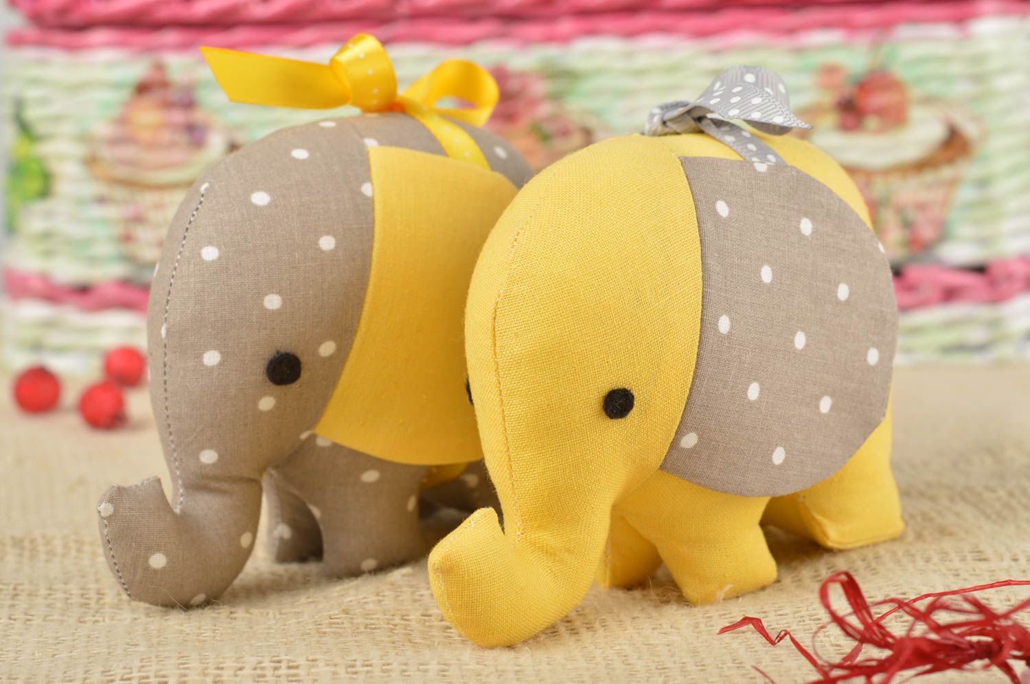 Kuscheltier Set Elefant Stofftiere natürliches Spielzeug für Kinder und Deko foto 1