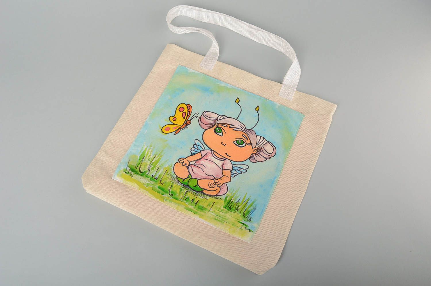 Сумка ручной работы сумка с рисунком детским яркая расписная женская сумка  фото 2