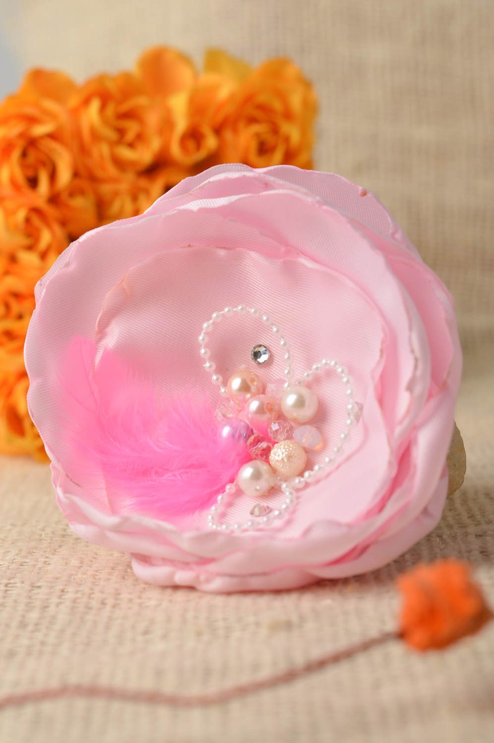 Handmade flower brooch flower hair clip hair accessories designer jewelry photo 1