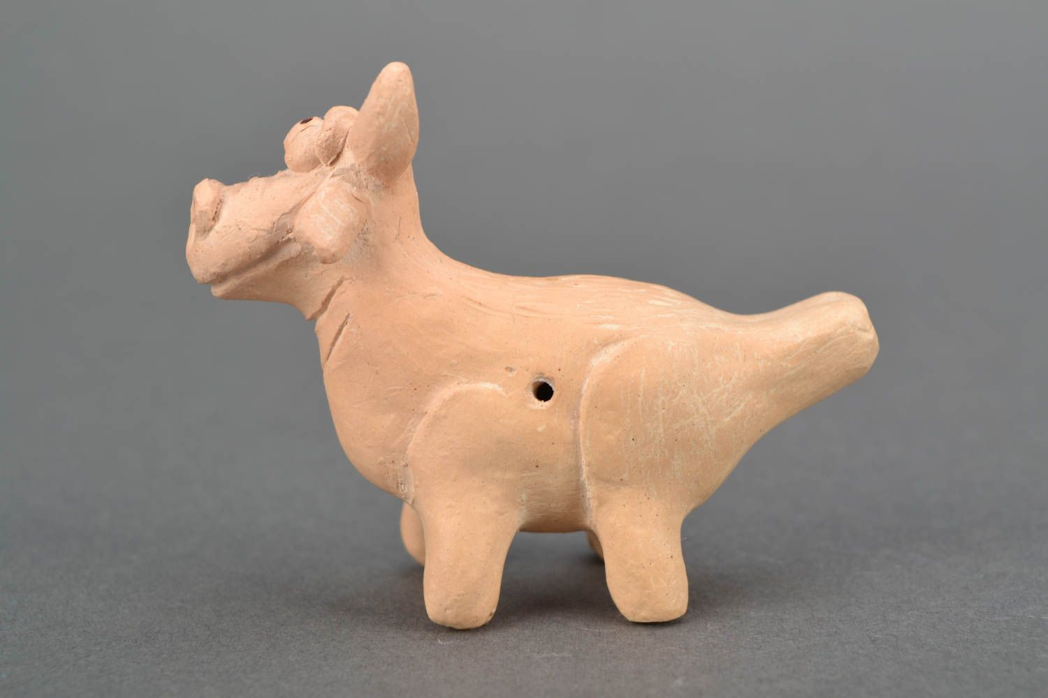 Handmade ceramic whistle Cow photo 3