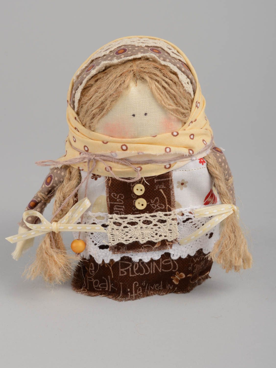 Handmade decorative small fabric rag doll ethnic home protective amulet photo 2