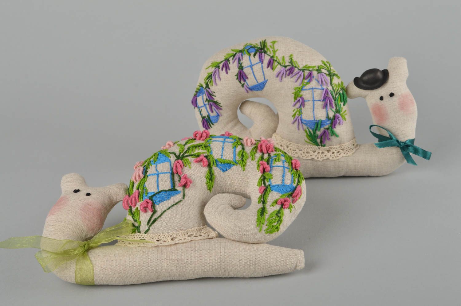 Beautiful handmade textile soft toys 2 pieces stuffed toy wedding toys  photo 2