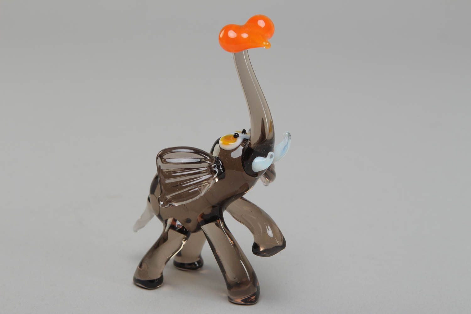 Petite figurine en verre au chalumeau éléphant décorative faite main cadeau photo 1