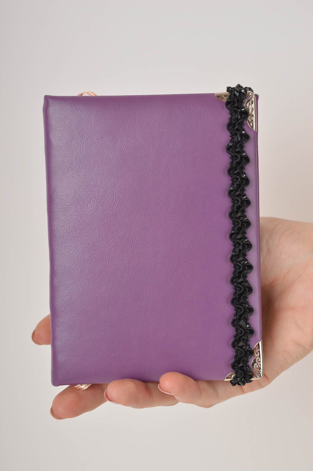 Libreta de notas artesanal morada cuaderno de notas regalo original para chica foto 5