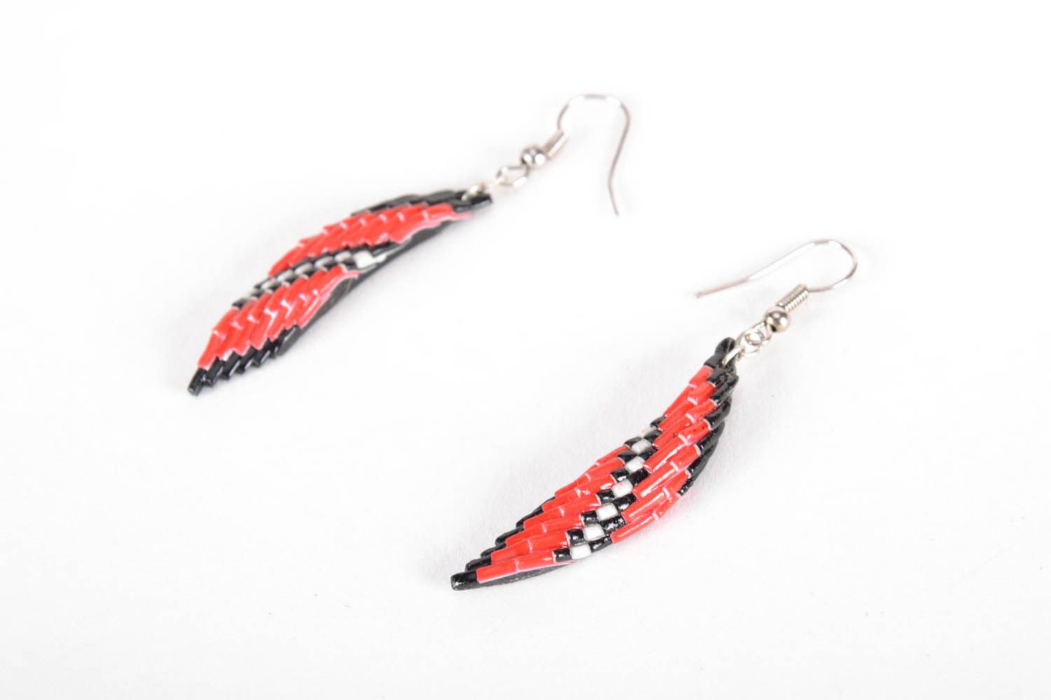 Polymer clay earrings in ethnic style photo 1