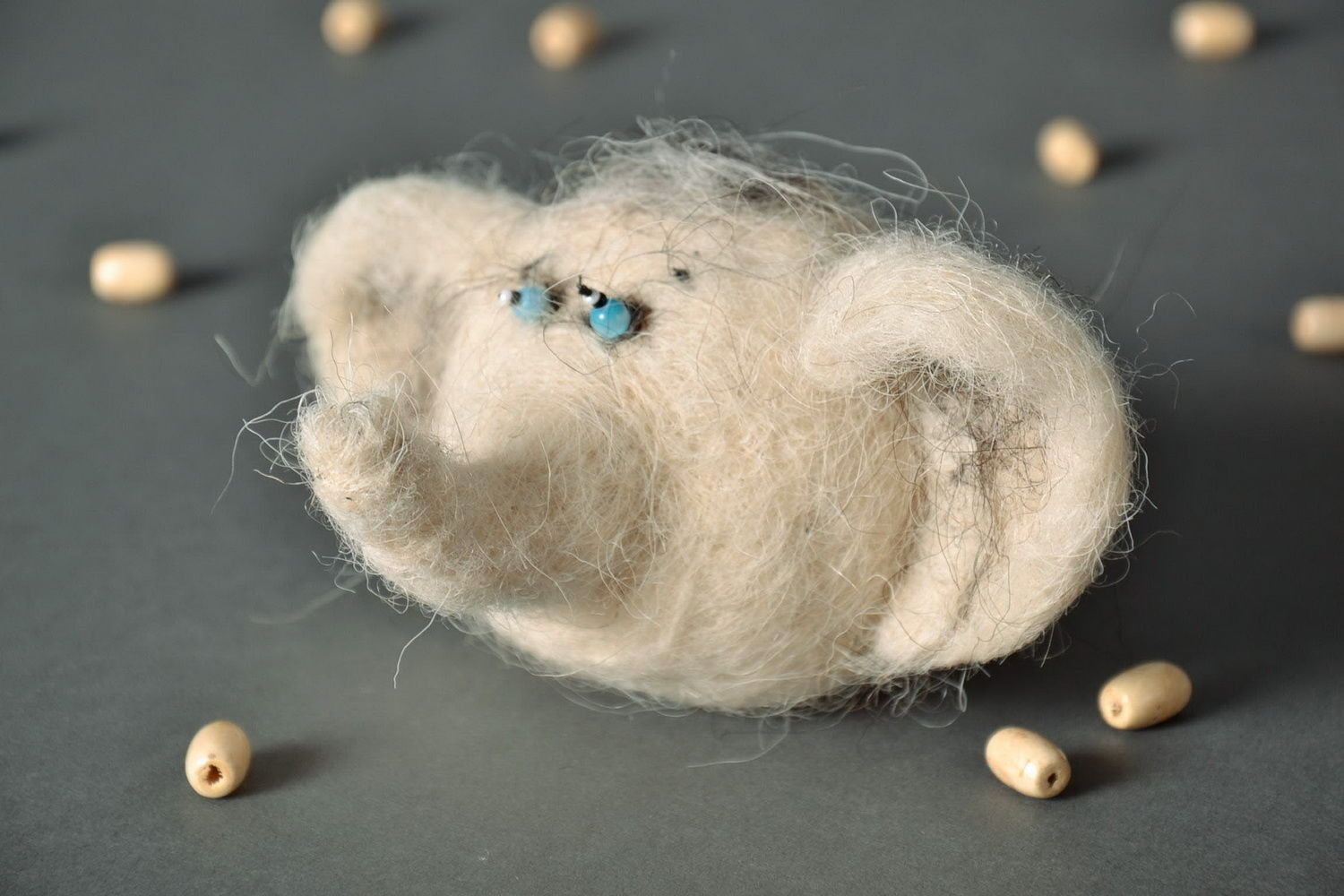 Woolen toy in the technique of felting Elephant photo 2