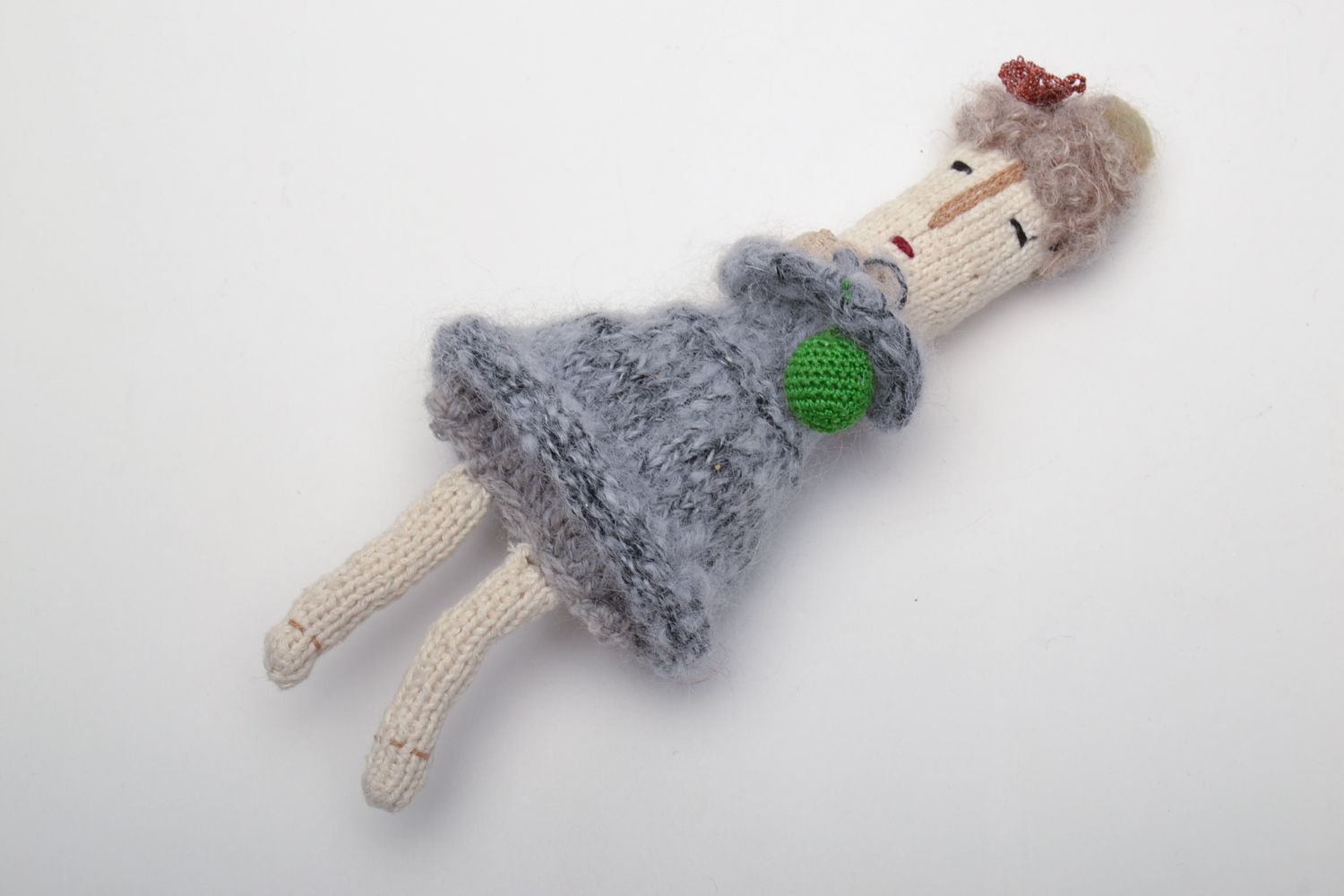 Unusual knitted soft doll photo 2