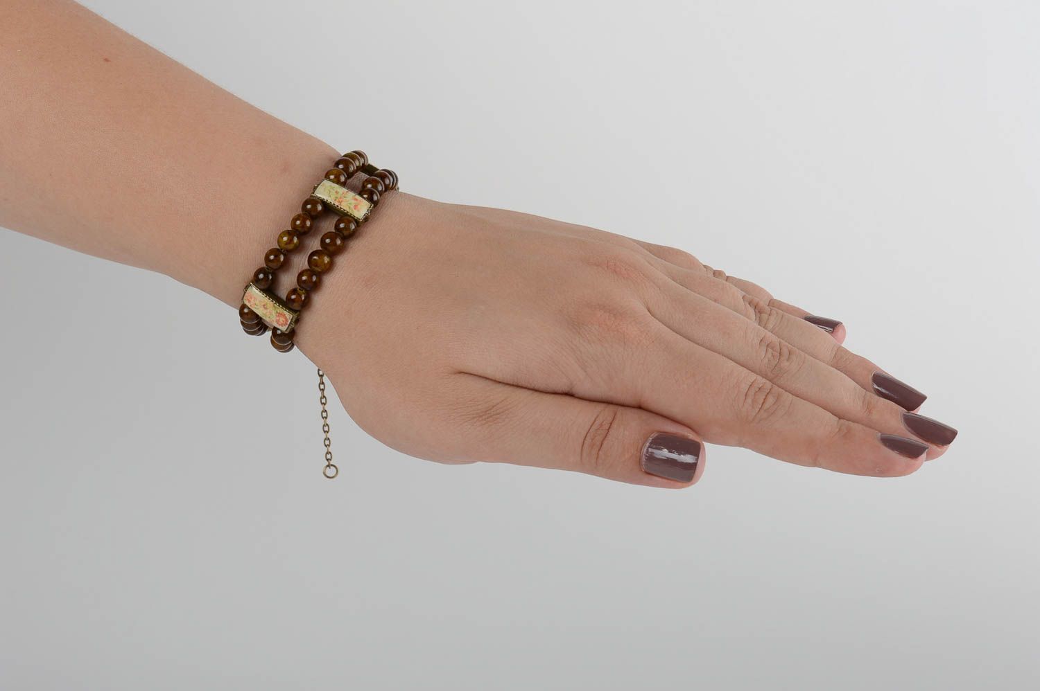 Naturstein Armband handmade origineller Schmuck für Frauen Armband mit Kugeln  foto 5