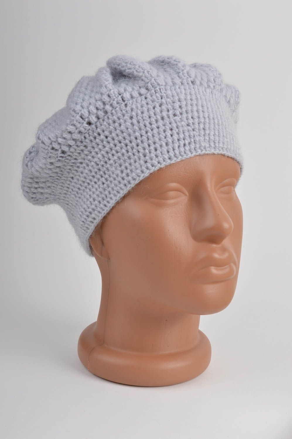 Boina tejida original hecha a mano prenda para la cabeza accesorio para niña  foto 2
