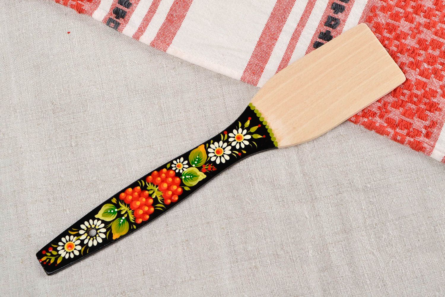 Handmade painted wooden spatula wood craft kitchen supplies interior decorating photo 1