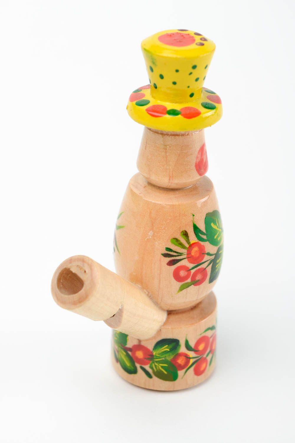Сувенир из дерева ручной работы подарок ребенку расписная игрушка свистулька фото 5
