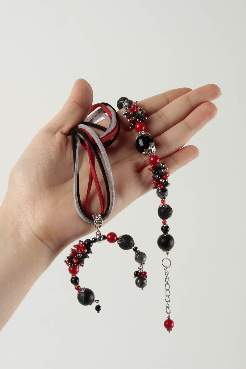 Natural stone jewelry handmade bracelet coral pendant agate bracelet for women photo 5