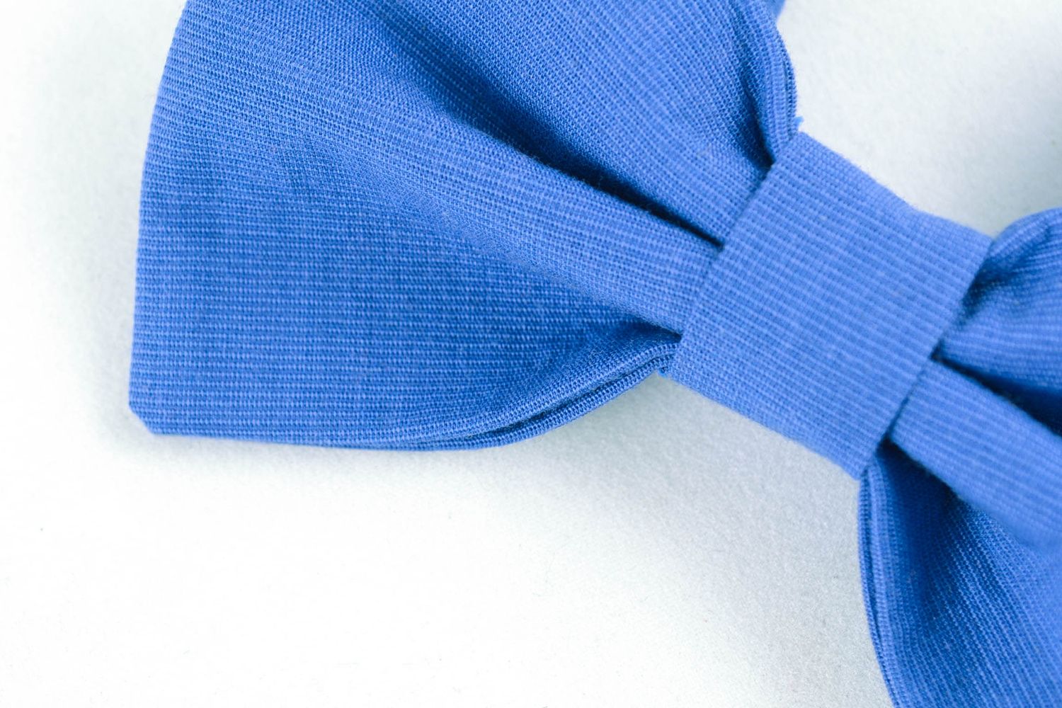 Bright blue fabric bow tie for girls and boys photo 3