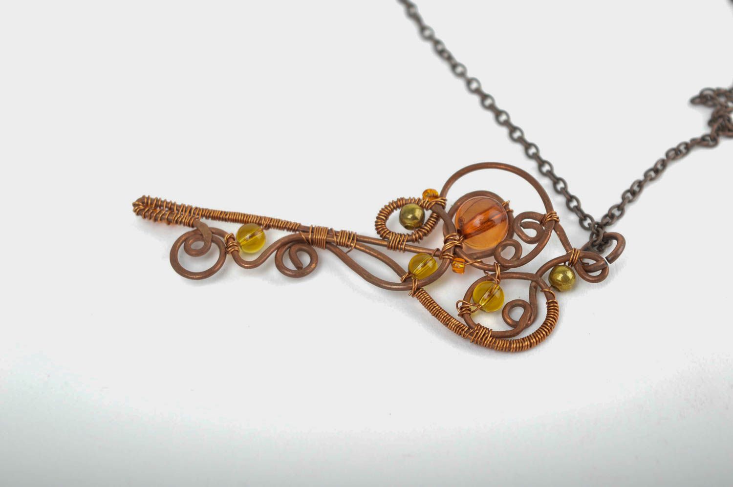 Handmade pendant necklace copper jewelry unique jewelry metal necklace photo 5