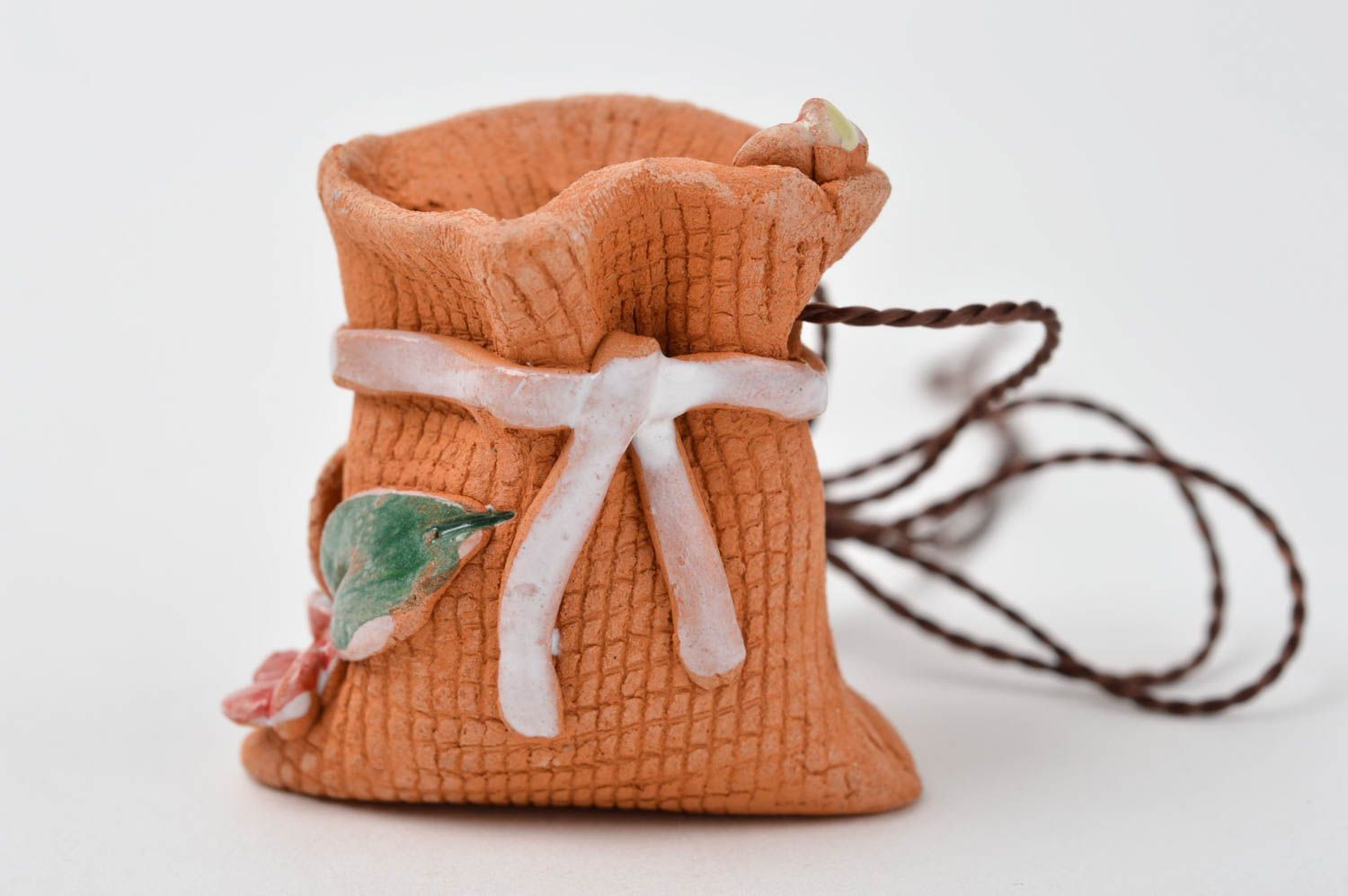 Figurine fait main Statuette miniature en forme de sac avec cordon Déco maison photo 1