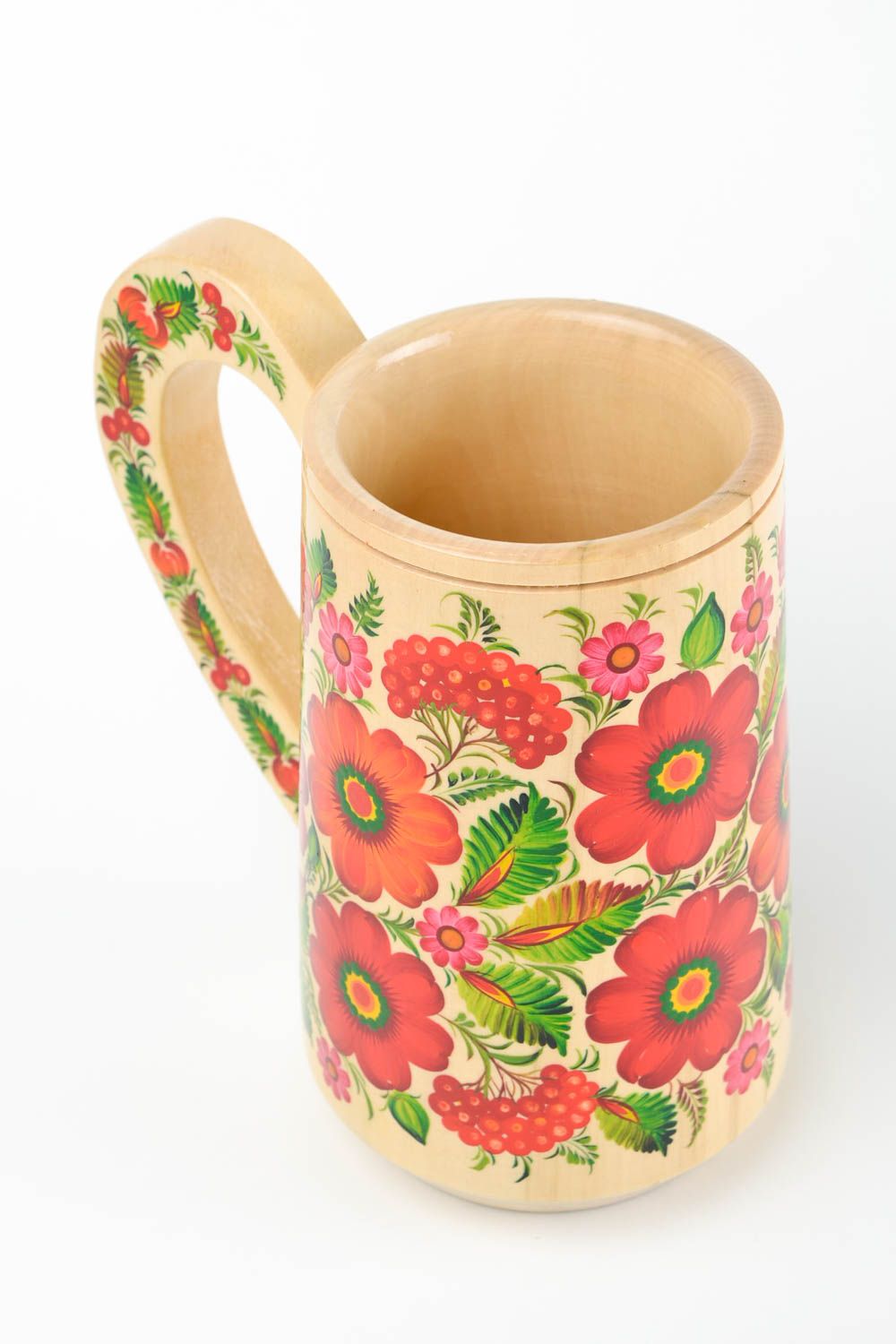 Handmade wooden mug designer glass unusual cup for kitchen decor gift ideas photo 3