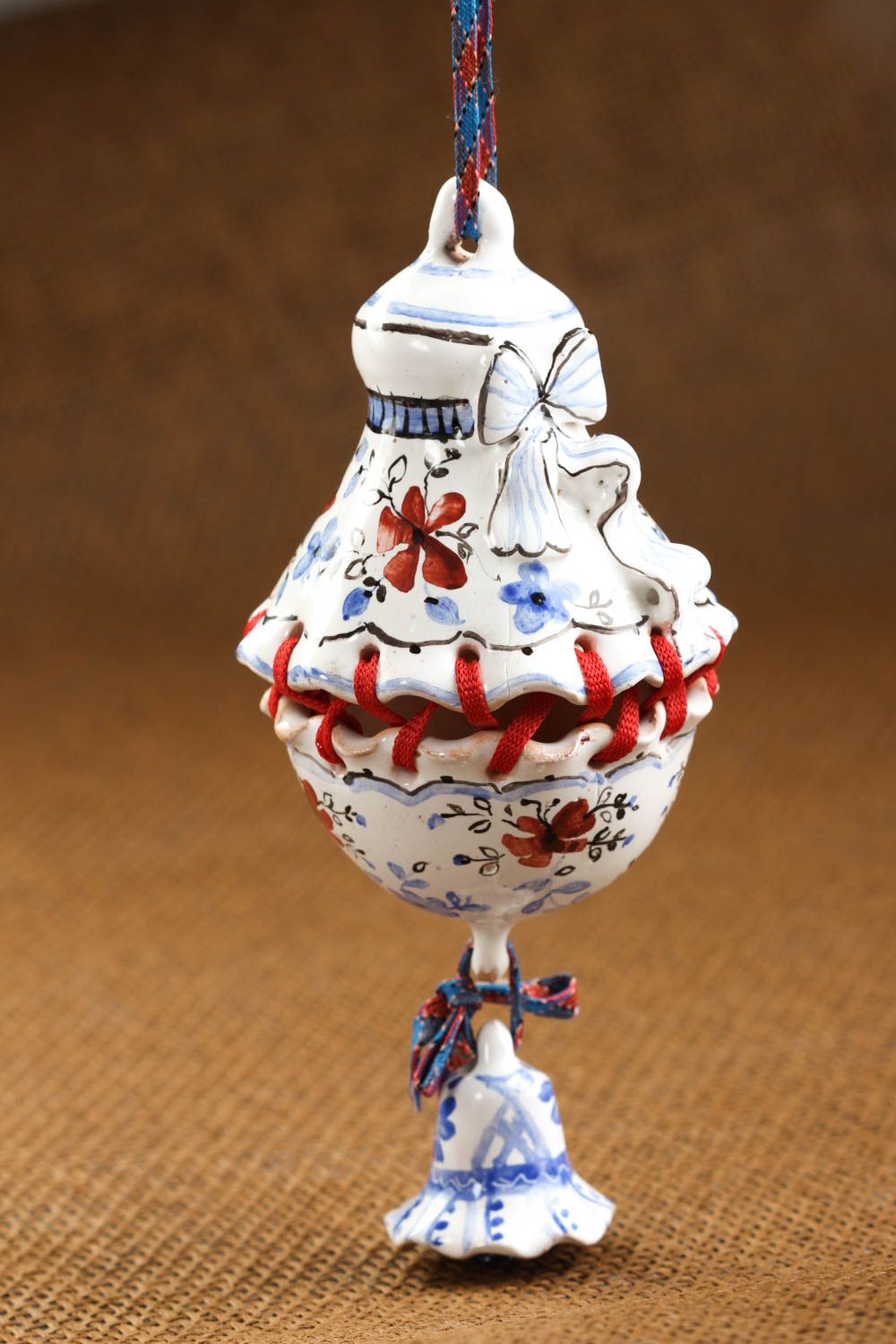 Игрушка из глины ручной работы глиняная игрушка с росписью украшение для дома фото 1