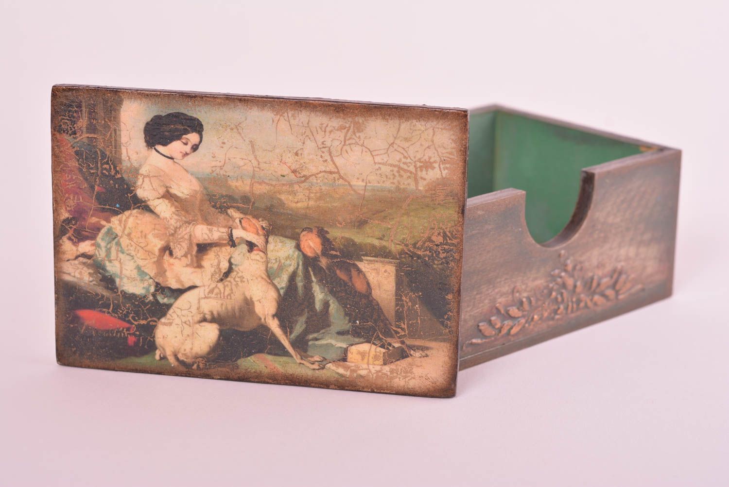 Handmade decoupage box designer box for small items wooden jewelry box photo 3