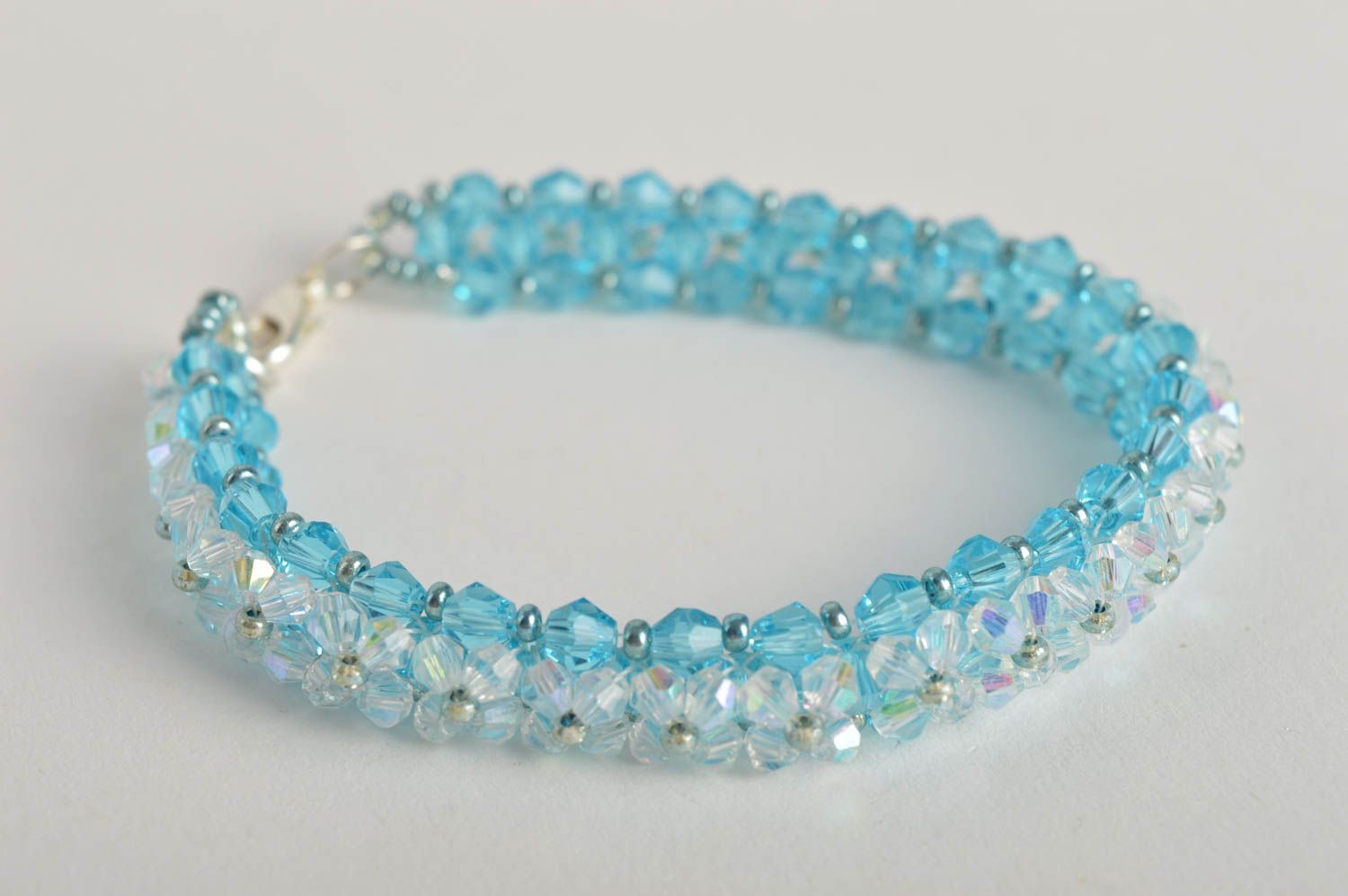 Blue handmade beaded bracelet costume jewelry designs accessories for girls  photo 4