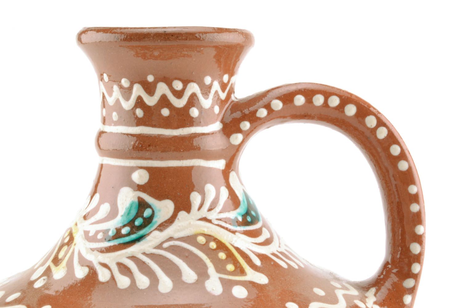 Jarro de cerâmica com pintura hutsul foto 3