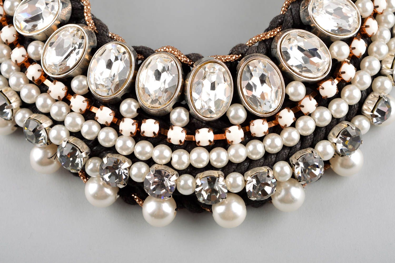 Collier fait main Bijoux originaux cristal perles strass Accessoire pour femme photo 3