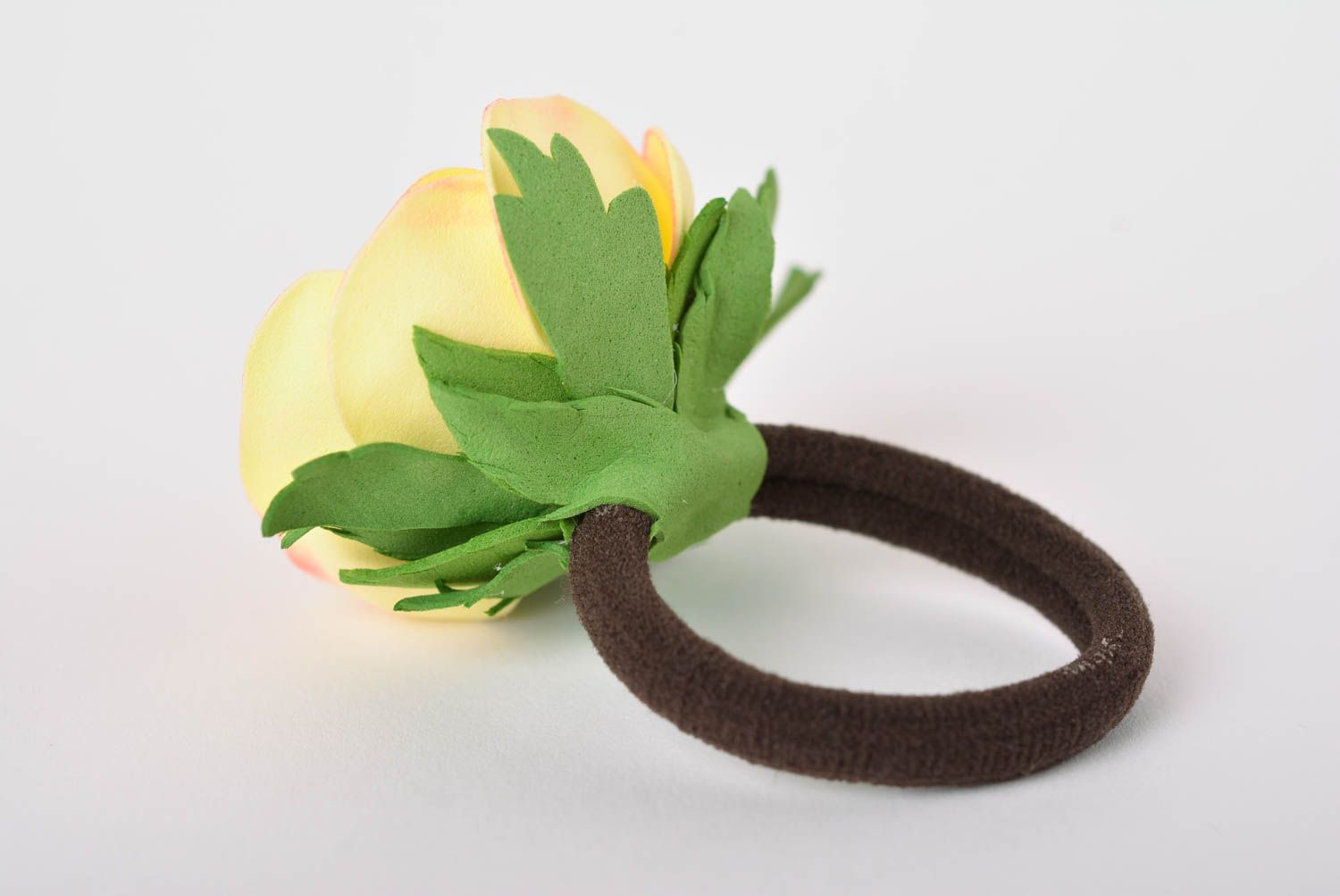 Handmade flower scrunchy delicate flower barrette hair jewelry for baby photo 5