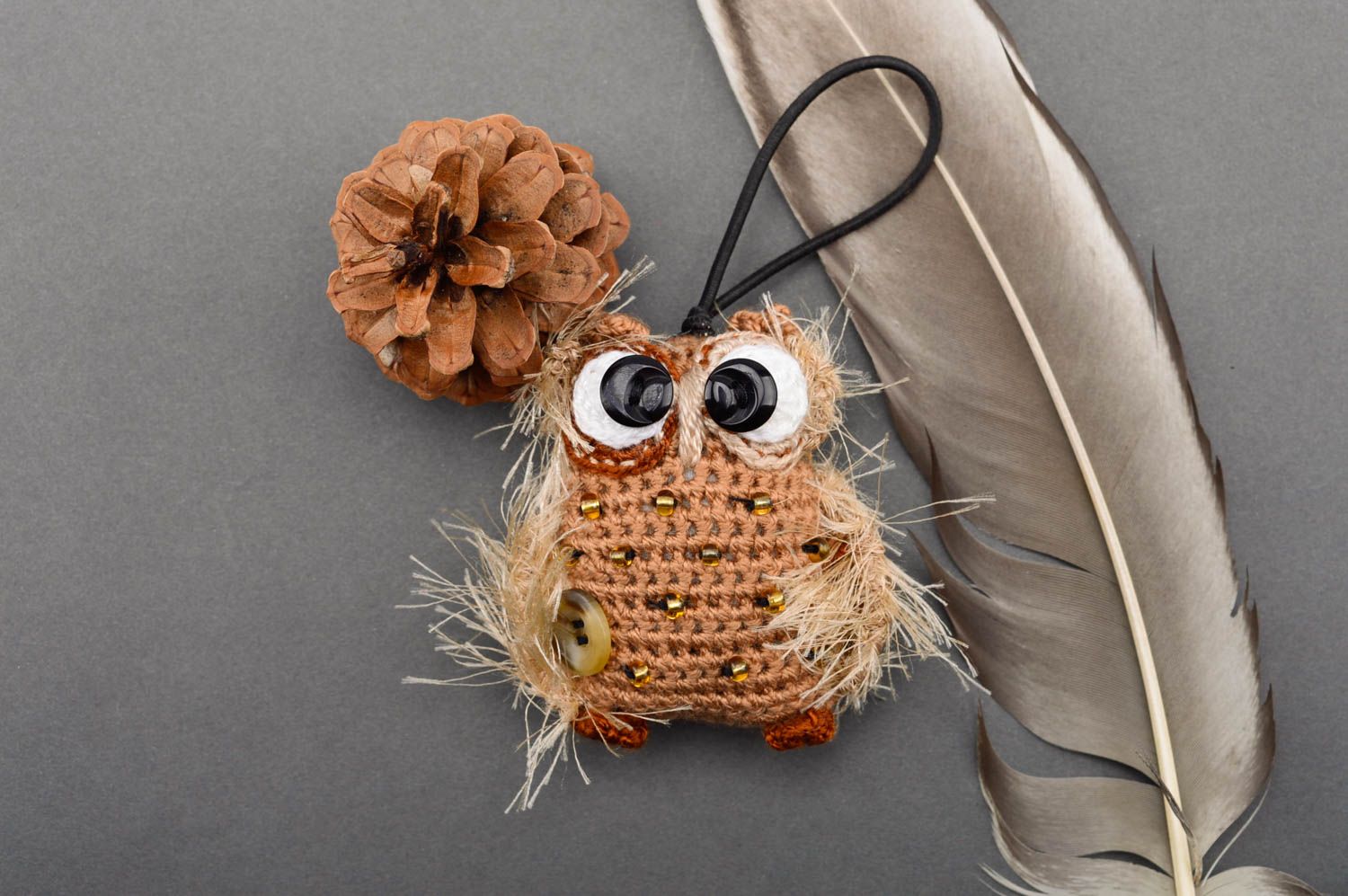 Handmade crocheted keychain soft toy present for friend handmade stuffed toy photo 1