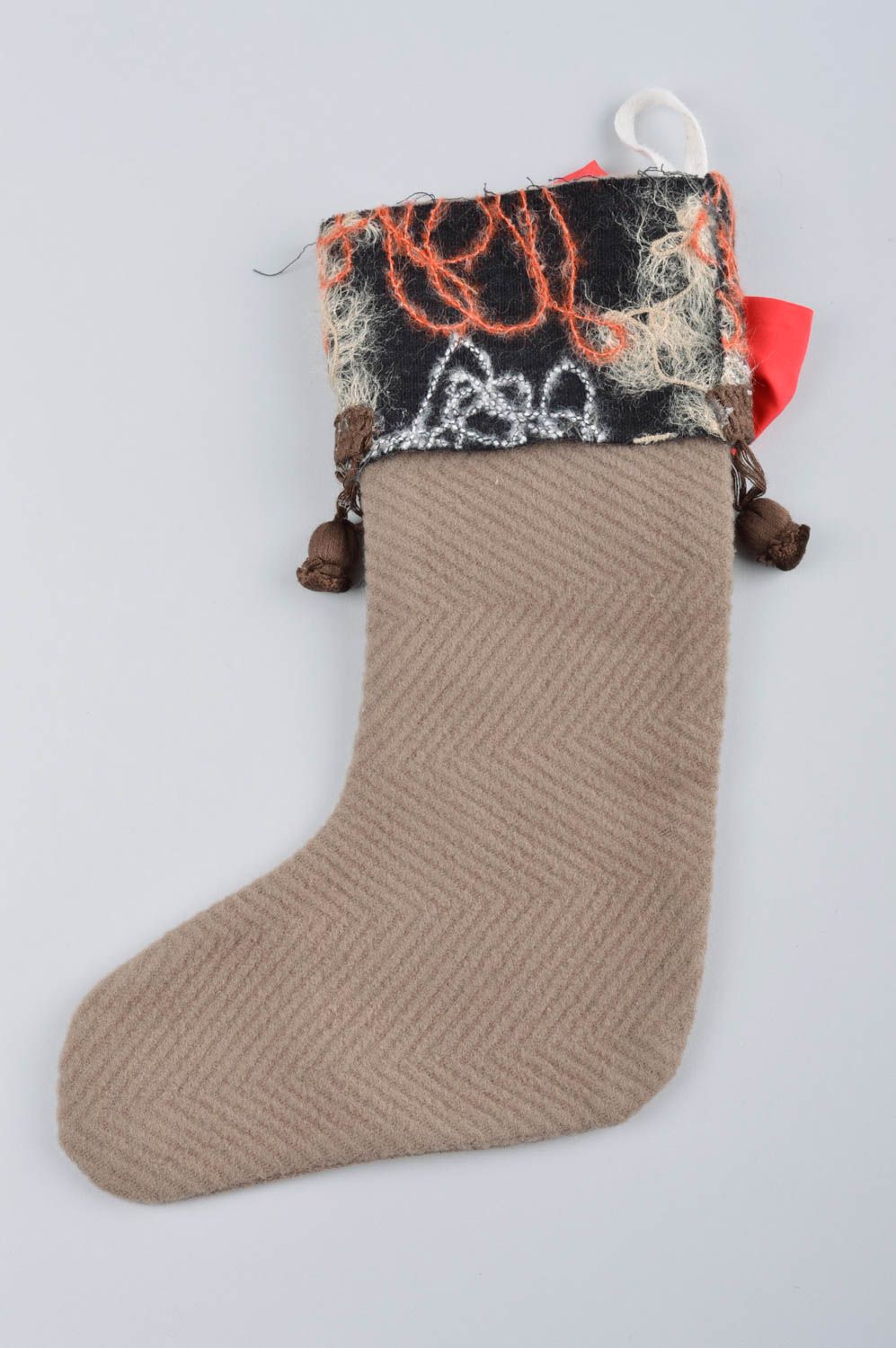 Handmade Deko Socke mit Weihnachtsmotiv Dekoration Weihnachten festlich  foto 4