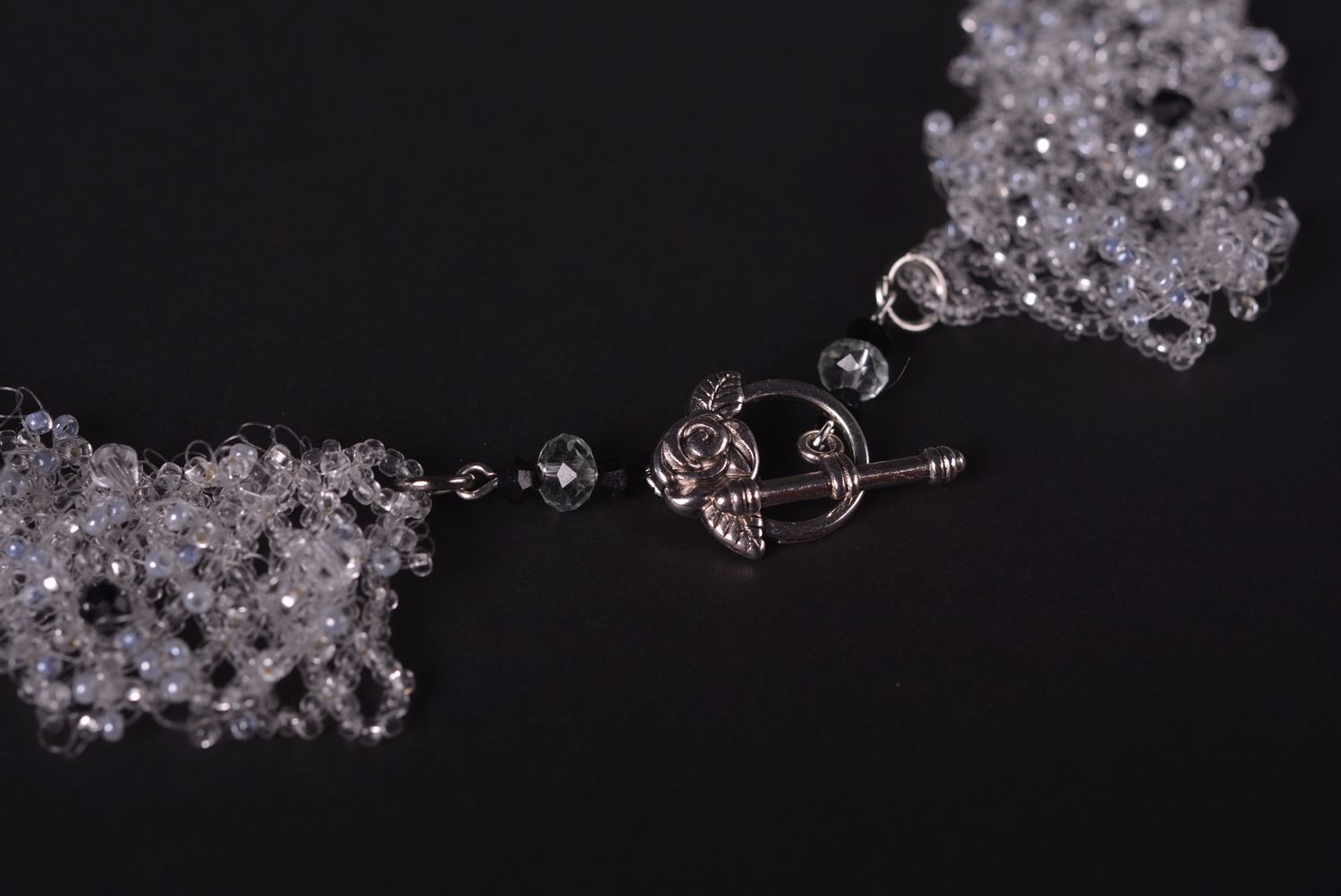 Handmade designer necklace unusual stunning necklace black elegant jewelry photo 4