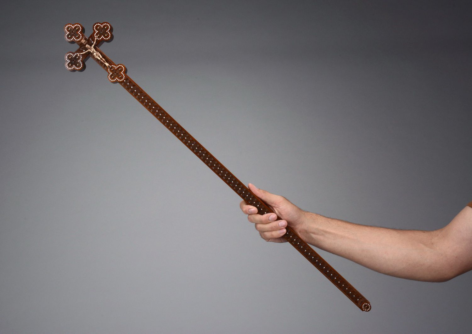 Croce di legno da parete fatta a mano articoli religiosi decorazioni di casa
 foto 2